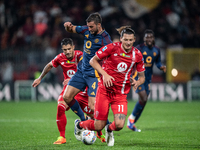 Milan Duric plays during the Serie A match between Monza and AS Roma at U-Power Stadium in Monza, Italy, on October 6, 2024. (