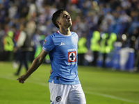 Lorenzo Faravelli #8 of Cruz Azul celebrates after scoring a goal during the 11th round match of the Torneo de Apertura 2024 as part of the...