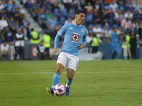 Erik Lira #6 of Cruz Azul controls the ball during the 11th round match of the Torneo de Apertura 2024 as part of the Liga MX between Club N...