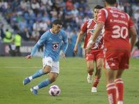 Erik Lira #6 of Cruz Azul drives the ball forward during the 11th round match of the Torneo de Apertura 2024 as part of the Liga MX between...