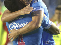 Lorenzo Faravelli #8 of Cruz Azul celebrates after scoring a goal during the 11th round match of the Torneo de Apertura 2024 as part of the...