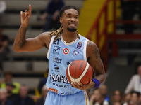 Charles Manning Jr of Napoli plays during the Italy Basket Serie A match between Napoli Basket and Pallacanestro Trieste at Fruit Village Ar...