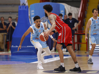 Zach Copeland of Napoli plays during the Italy Basket Serie A match between Napoli Basket and Pallacanestro Trieste at Fruit Village Arena i...