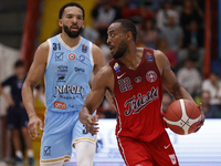 Markel Brown of Trieste and Deane Alexander Williams of Napoli compete during the Italy Basket Serie A match between Napoli Basket and Palla...