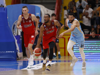 Markel Brown of Trieste and Deane Alexander Williams of Napoli compete during the Italy Basket Serie A match between Napoli Basket and Palla...