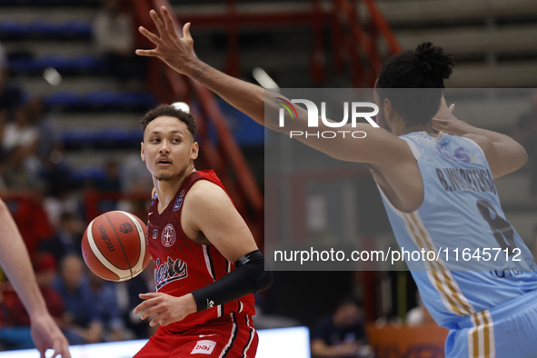 Colbey Ross of Trieste plays during the Italy Basket Serie A match between Napoli Basket and Pallacanestro Trieste at Fruit Village Arena in...