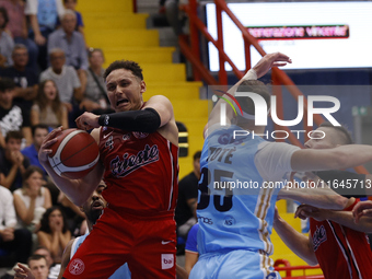 Colbey Ross of Trieste plays during the Italy Basket Serie A match between Napoli Basket and Pallacanestro Trieste at Fruit Village Arena in...