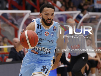 Deane Alexander Williams of Napoli plays during the Italy Basket Serie A match between Napoli Basket and Pallacanestro Trieste at Fruit Vill...