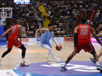 Napoli's Zach Copeland is in action during the Italy Basket Serie A match between Napoli Basket and Pallacanestro Trieste at Fruit Village A...