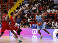 Andriu Tomas Woldetensae of Napoli plays during the Italy Basket Serie A match between Napoli Basket and Pallacanestro Trieste at Fruit Vill...