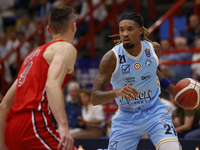 Charles Manning Jr of Napoli plays during the Italy Basket Serie A match between Napoli Basket and Pallacanestro Trieste at Fruit Village Ar...