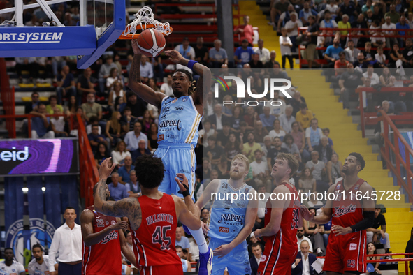 Charles Manning Jr of Napoli plays during the Italy Basket Serie A match between Napoli Basket and Pallacanestro Trieste at Fruit Village Ar...