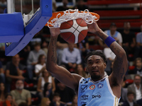 Charles Manning Jr of Napoli plays during the Italy Basket Serie A match between Napoli Basket and Pallacanestro Trieste at Fruit Village Ar...