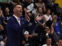 Igor Milicic, coach of Napoli, is in action during the Italy Basket Serie A match between Napoli Basket and Pallacanestro Trieste at Fruit V...