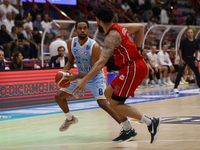 Andriu Tomas Woldetensae of Napoli plays during the Italy Basket Serie A match between Napoli Basket and Pallacanestro Trieste at Fruit Vill...