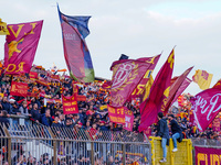 AS Roma supporters attend the Italian championship Serie A football match between AC Monza and AS Roma at U-Power Stadium in Monza, Italy, o...