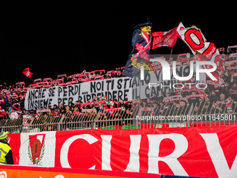 AC Monza supporters of Curva Davide Pieri display choreography with the message: ''ANCHE SE PERDI...NOI TI STIAMO VICINO...INSIEME PER RIPRE...