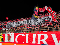 AC Monza supporters of Curva Davide Pieri display choreography with the message: ''ANCHE SE PERDI...NOI TI STIAMO VICINO...INSIEME PER RIPRE...