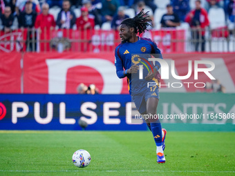 Kouadio Kone (AS Roma) participates in the Italian championship Serie A football match between AC Monza and AS Roma at U-Power Stadium in Mo...