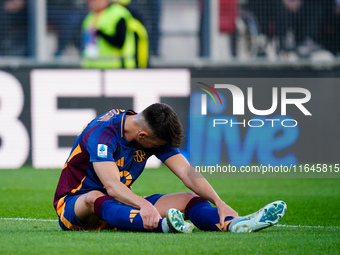 Stephan El Shaarawy (AS Roma) sustains an injury during the Italian championship Serie A football match between AC Monza and AS Roma at U-Po...