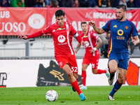 Matteo Pessina (AC Monza) participates in the Italian championship Serie A football match between AC Monza and AS Roma at U-Power Stadium in...