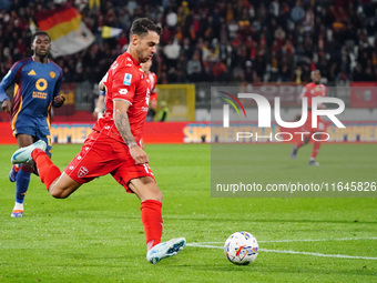 Pedro Pereira (AC Monza) participates in the Italian championship Serie A football match between AC Monza and AS Roma at U-Power Stadium in...