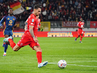 Pedro Pereira (AC Monza) participates in the Italian championship Serie A football match between AC Monza and AS Roma at U-Power Stadium in...