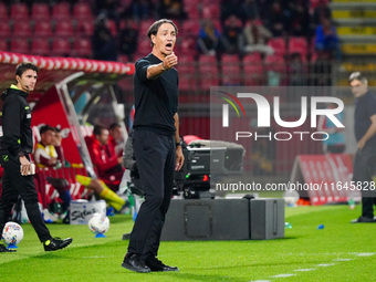 The head coach Alessandro Nesta (AC Monza) is present during the Italian championship Serie A football match between AC Monza and AS Roma at...