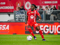 Warren Bondo (AC Monza) participates in the Italian championship Serie A football match between AC Monza and AS Roma at U-Power Stadium in M...