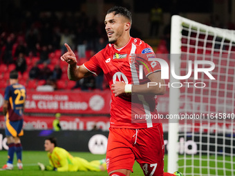 Dany Mota (AC Monza) celebrates the goal during the Italian championship Serie A football match between AC Monza and AS Roma at U-Power Stad...