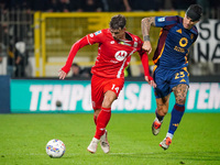 Daniel Maldini (AC Monza) and Gianluca Mancini (AS Roma) participate in the Italian championship Serie A football match between AC Monza and...