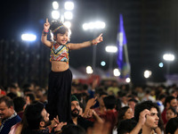 A little girl performs 'Garba' during the Dainik Bhaskar Abhivyakti 'Garba Mahotsav' on the occasion of the Navratri festival in Jaipur, Raj...