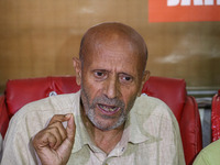 Member of Parliament Sheikh Abdul Rashid, also known as Engineer Rashid, speaks during a press conference in Srinagar, Jammu and Kashmir, on...