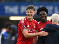 Ryan Yates of Nottingham Forest smiles after the final whistle during the Premier League match between Chelsea and Nottingham Forest at Stam...