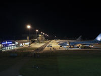 Evacuees land in Eindhoven, Netherlands, on October 4, 2024, from the Middle East. The first repatriation flight from Beirut includes around...