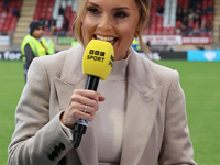 Kelly Somers, a BBC Sport pundit, is present during the Barclays FA Women's Super League soccer match between Tottenham Hotspur Women and Li...