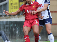 Taylor Hinds of Liverpool Women and Hayley Raso of Tottenham Hotspur Women are in action during the Barclays FA Women's Super League soccer...