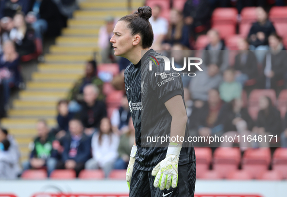 Rachael Laws of Liverpool Women plays during the Barclays FA Women's Super League soccer match between Tottenham Hotspur Women and Liverpool...