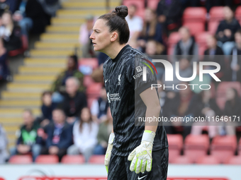 Rachael Laws of Liverpool Women plays during the Barclays FA Women's Super League soccer match between Tottenham Hotspur Women and Liverpool...