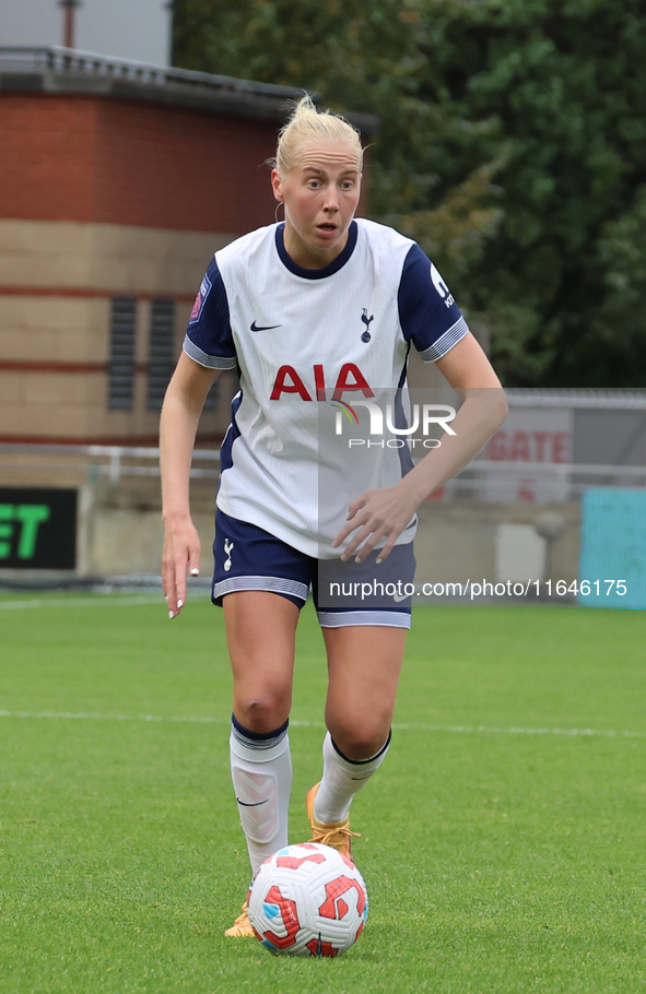 Eveliina Summanen of Tottenham Hotspur Women plays during the Barclays FA Women's Super League soccer match between Tottenham Hotspur Women...