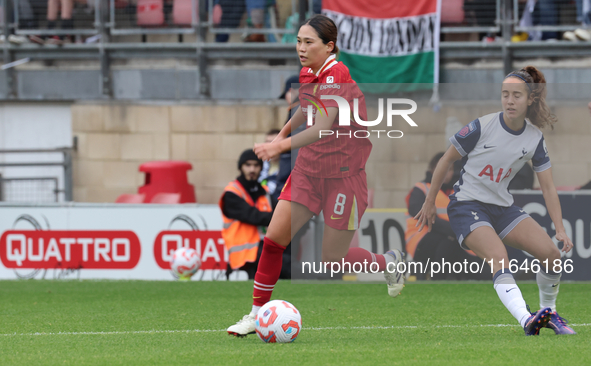 Fuka Nagano of Liverpool Women plays during the Barclays FA Women's Super League soccer match between Tottenham Hotspur Women and Liverpool...