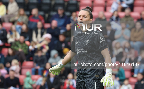 Rachael Laws of Liverpool Women plays during the Barclays FA Women's Super League soccer match between Tottenham Hotspur Women and Liverpool...