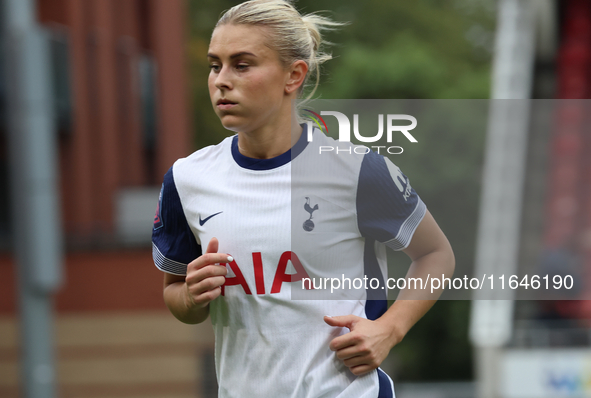 Amanda Nilden, on loan from Juventus, of Tottenham Hotspur Women plays during the Barclays FA Women's Super League soccer match between Tott...