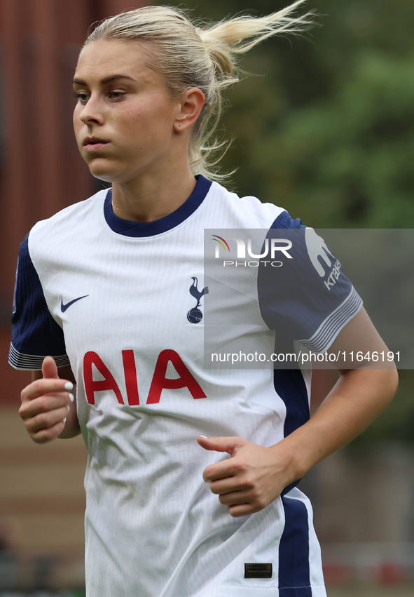 Amanda Nilden, on loan from Juventus, of Tottenham Hotspur Women plays during the Barclays FA Women's Super League soccer match between Tott...