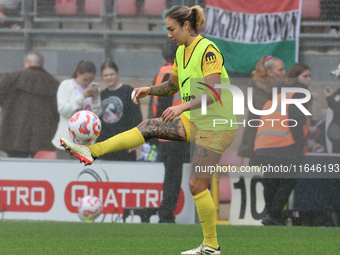 Katelin Talbert, on loan from West Ham United, of Tottenham Hotspur Women participates in the pre-match warm-up during the Barclays FA Women...