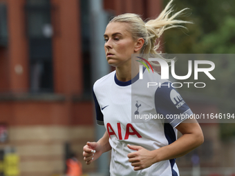 Amanda Nilden, on loan from Juventus, of Tottenham Hotspur Women plays during the Barclays FA Women's Super League soccer match between Tott...