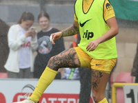 Katelin Talbert, on loan from West Ham United, of Tottenham Hotspur Women participates in the pre-match warm-up during the Barclays FA Women...