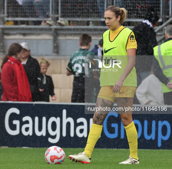 Katelin Talbert, on loan from West Ham United, of Tottenham Hotspur Women participates in the pre-match warm-up during the Barclays FA Women...