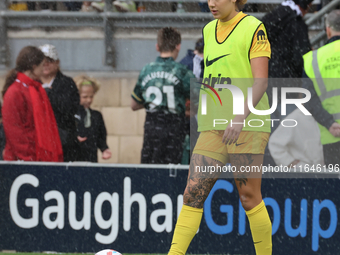 Katelin Talbert, on loan from West Ham United, of Tottenham Hotspur Women participates in the pre-match warm-up during the Barclays FA Women...