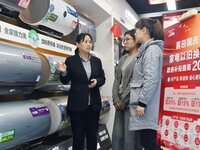 Consumers buy water heaters at an appliance trade-in promotion event in Handan, China, on October 7, 2024. (